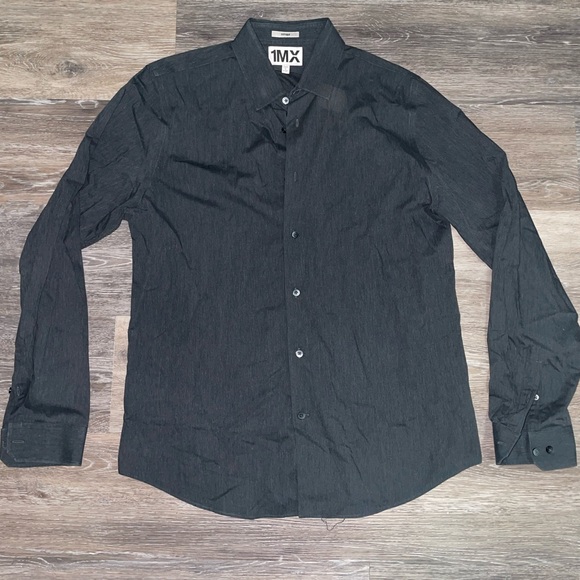 Men’s Express Gray Button Down Dress Shirt - Size Large - Picture 1 of 5